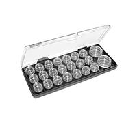 Bergeon C236209 - Caja de almacenaje con 23 Cajas de Almacenamiento (Tapa Transparente con bisagra, 260 x 105 x 25 mm)