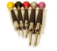 Bergeon Juego de destornilladores 6899-P05 (5 piezas, 0,80 a 1,60 mm, plástico Delrin y acero inoxidable, ergonómicos, en bolsa de plástico)