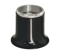 Bergeon Lupa de relojero 2611-N-4 2,5 X lente biconvexa, montura de plástico negro con anillo estriado atornillado, Negro