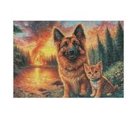 Berger allemand Mignon Puzzle 300 Piezas Impossible Creativo Único Animal de compagnie Rompecabezas 3D Obra De Arte para Toda La Familia Juguete Educativo Decoración 300 PCS