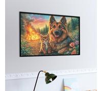 Berger allemand Mignon Puzzles 1000 Piezas Portátil 3D Ménagerie fantaisiste rayonnante Rompecabezas Familiar para Toda La Familia Maquetas Educativas Construir Aliviar Estrés 1000 PCS