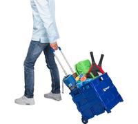 BERGER | Carro De Compra Plegable - Carrito De Playa y Jardìn Plegable hasta 30 Kg, Caja Plegable con Ruedas, Carro Compra Ligero Y Fácil De Transportar, Carrito Compra Plegable 4 Ruedas