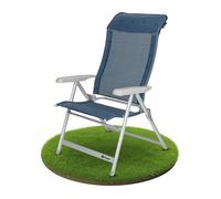 Berger Luxus Silla Plegable XL | Silla Plegable Jardin | Silla Aluminio Plegable | Silla Jardin Plegable | Silla Jardin con reposabrazos | Silla Balcon Azul, soporta 200 kg, Ancho Asiento 57 cm