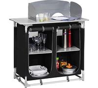 Berger | Mueble De Cocina Camping, Armario Plegable De Aluminio con Biombo Y Bolsa De Transporte, Cocina Camping Compacta Y Ligera Ideal para Viajes Y Aventuras Al Aire Libre, 108/83 x 96 x 52 cm