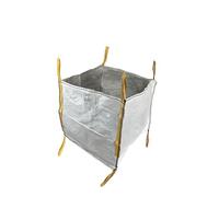 Berger & Schröter Big Bag 90 x 90 x 90 cm 1500 kg 729 l con cuatro trabillas de inclinación de suelo y cuatro asas de elevación para escombros de construcción, madera, hojas, grava, arena, tierra