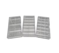 Berger & Schröter - Juego de cajas surtidas (3 unidades, 194 x 31 x 101 mm, apilables, 6, 12 y 18 compartimentos, división fija para clasificar y almacenar)