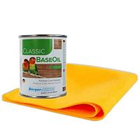 Berger Seidle Classic Base Oil | Aceite de parquet prémium con impregnación profunda | materias primas 100% naturales | 125 ml + 1 paño de cuidado supersuave (marrón gris)