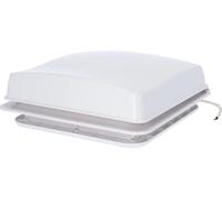 BERGER Turbo Vent | Claraboya con Ventilador 12V para Caravana y Autocaravana (28x28 cm), Extractor de Techo Silencioso para Baño y Cocina, Ventana Camper con Mosquitera, Blanco (Espesor hasta 80mm)