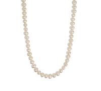 BERGERLIN Collar de perlas auténticas para hombre y mujer - Collar de perlas de agua dulce - Collar de perlas con cierre de plata de ley 925 y certificado de autenticidad, M-L, Perla