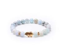 BERGERLIN Pulsera de aguamarina elefante con cuentas de piedra natural y reflejos de cristal Feel Goods