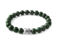 BERGERLIN Pulsera de Buda con auténticas perlas de piedra natural o piedra de lava de 8 mm - Pulsera de piedra natural con certificado de autenticidad, XS-S, Piedra
