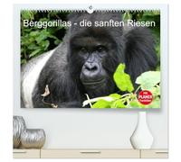 Berggorillas - die sanften Riesen (hochwertiger Premium Wandkalender 2026 DIN A2 quer), Kunstdruck in Hochglanz: Berggorillas in ihrem natürlichen Lebensraum
