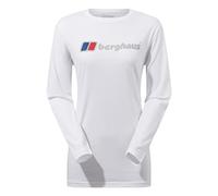 Berghaus Camiseta de manga larga Boyfriend con logo clásico grande para Mujer, Blancopuro, 38