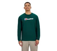 Berghaus Camiseta de Manga Larga con Logotipo Grande para Hombre, Color Verde Apagado, Talla XS