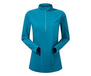 Berghaus Camiseta de Manga Larga con Media Cremallera para Mujer, Absorbe la Humedad, Transpirable, Joya de la Selva, Talla 18