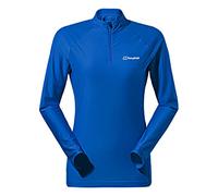 Berghaus Camiseta técnica de Capa Base y Cuello Redondo con Media Cremallera 24/7 Mujer, Azul «Surf The Web» XS