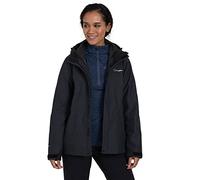Berghaus Nalleru Gemini - Chaqueta impermeable 3 en 1 para mujer, Mujer, Chaqueta para lluvia, 422178GP712, Jet Black/Jet Black, 40