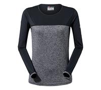 Berghaus Voyager Tech tee Camiseta de Manga Larga, Mujer, Carbon Marl/Jet Black, 2XL