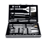 BERGHOFF 1108325 Juego Barbacoa 33 Piezas Set maletín, Inoxidable, Acero INOX