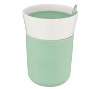Berghoff 3950123 - Taza de viaje porcelana 0.33 l, color verde/blanco