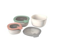 Berghoff 3950220 Set 3 Contenedores De Alimentos Apilables, Tapa Silicona, Apto Frigorífico, Microondas, Lavavajillas