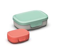 Berghoff 3950230 Set 2 Fiambreras Apilables, Aptas Microondas, Aptas Lavavajillas, Rojo, Verde/Gris