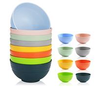 Berglander 760ml Juego de cuencos de plástico de 8 colores Durable Reutilizable Ramen Ensalada Palomitas de maíz Cuenco Cubiertos a prueba de fugas Apto para microondas y lavavajillas