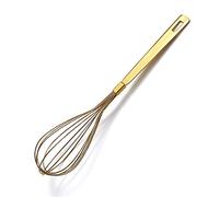 Berglander Batidor de oro, batidor para cocinar con chapado en oro de titanio, batidor de globos de acero inoxidable, juego de batidor de alambre de cocina resistente para cocinar, hornear, mezclar