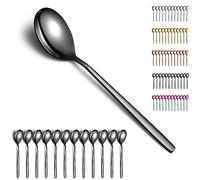 Berglander Black Spoon 12, Acero inoxidable Titanio brillante Negro galvanizado Cubertería, Cuchara Negra Mesa Juego de Cuchara