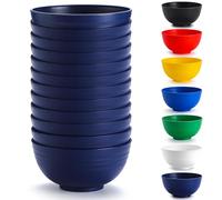 Berglander Cuencos de plástico Set 12 piezas 750ml, EUR Tazón de ramen reutilizable azul, Tazones de sopa, Tazón de cereales para adultos, Niños, Hogar, Restaurante, Jardín, Picnic, Camping