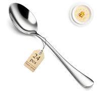 Berglander Juego de 24 cucharas de cena de acero inoxidable de grado alimenticio de 7.35 pulgadas, cuchara de sopa para el hogar, cocina o restaurante, pulido con espejo, apto para lavavajillas