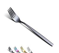 Berglander-Juego de 6 Tenedores de Mesa negros de acero inoxidable chapado en titanio brillante, tenedores y cucharas de cubiertos, cucharas y tenedores