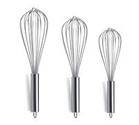 Berglander Paquete de 3 batidores de acero inoxidable, 8 ", 10", 12 ", batidor de alambre, batidor de cocina (paquete de 3)