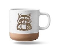 Bergliebe Taza de cerámica con diseño de animales, taza de café con diseño de animales, taza de té blanca con fondo beige, idea de regalo para amantes de los animales, cumpleaños, 360 ml, diseño de