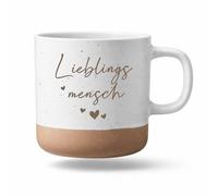 Bergliebe Taza de cerámica con diseño | Taza de café | Taza de té blanca con fondo beige | Regalo para pareja, novia y familia | Persona favorita | 360 ml diseño Pohmer (persona favorita)