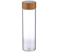 Bergner Botella de agua 600ml borosilicato con tapón de madera Walking anywhere marca