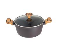 Bergner Charcoal Cacerola con tapa de Ø24cm de 4L en Aluminio forjado Antiadherente