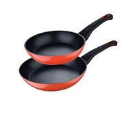 BERGNER Classique | Juego de 2 Sartenes de 20 y 24 cm de Diametro | Fabricadas de Aluminio Forjado | Apta para todo tipo de Cocinas | Menaje de Cocina | Rojo
