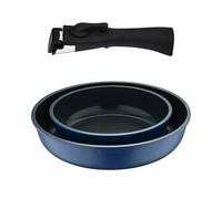 Bergner Click&Cook Juego de 2 Sartenes Ø22Ø26cm Aluminio fundido Azul + Mango desmontable