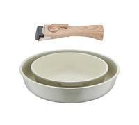 Bergner Click&Cook Juego de 2 Sartenes Ø22Ø26cm Aluminio fundido Blanco + Mango desmontable