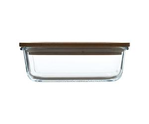 Bergner - Contenedor Vidrio Transparente Hermético de 1 Litro - Recipiente Redondo Resistente de Borosilicato - Tupperware Perfecto Microondas, Lavavajilla y Congelador - 100% Reciclable