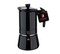 BERGNER COPPER - Cafetera 6 Tazas 14.2x10.5x20 cm Acero Inoxidable Negro - Resistente y Elegante - Fácil de Mantener, Negro/Cobre