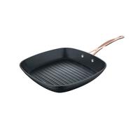 Bergner copper sartén grill 28x28cm en aluminio forjado antiadherente en color negro mate