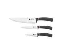 Bergner copper set de 3 cuchillos: chef 20cm + multiusos 12,5cm + pelador 8,75cm - en acero inoxidable de color negro y cobre 4.5 cm