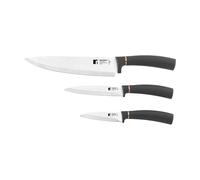 Bergner copper set de 3 cuchillos: chef 20cm + multiusos 12,5cm + pelador 8,75cm - en acero inoxidable de color negro y cobre