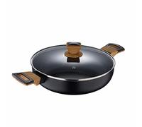 Bergner Earth Batería de Cocina de 7Piezas | 3 cacerolas + 1 sartén |Color Negro | Fabricada en Aluminio Prensado | Menaje de Cocina | Compatible con Todo Tipo de Cocinas