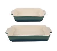 Bergner Fuente de Cocina Excalibur 2 Piezas Verde Crema Gres