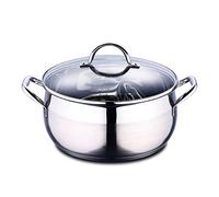 BERGNER Gourmet | Cacerola de Cocina con Tapa de Cristal | Capacidad 8 L | Fabricada en Acero Inoxidable | Asas Ergonómicas | Menaje de Cocina | Para Todo Tipo de Cocinas