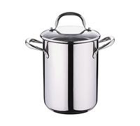BERGNER Gourmet | Cacerola de Cocina Para Pasta | Cazuela Con Tapa de Cristal, Escurridor y Capacidad de 4,2L | Acero Inoxidable | Muy Resistente, Fácil de Limpiar y Para Todo Tipo de Cocinas