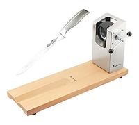 Bergner Jamonero BERGNER 62 x 19.5 x 3,3 cm de la colección Masterpro con cuchillo jamonero de 16 cm en acero inoxidable, Plata, 16 x 16 x 97